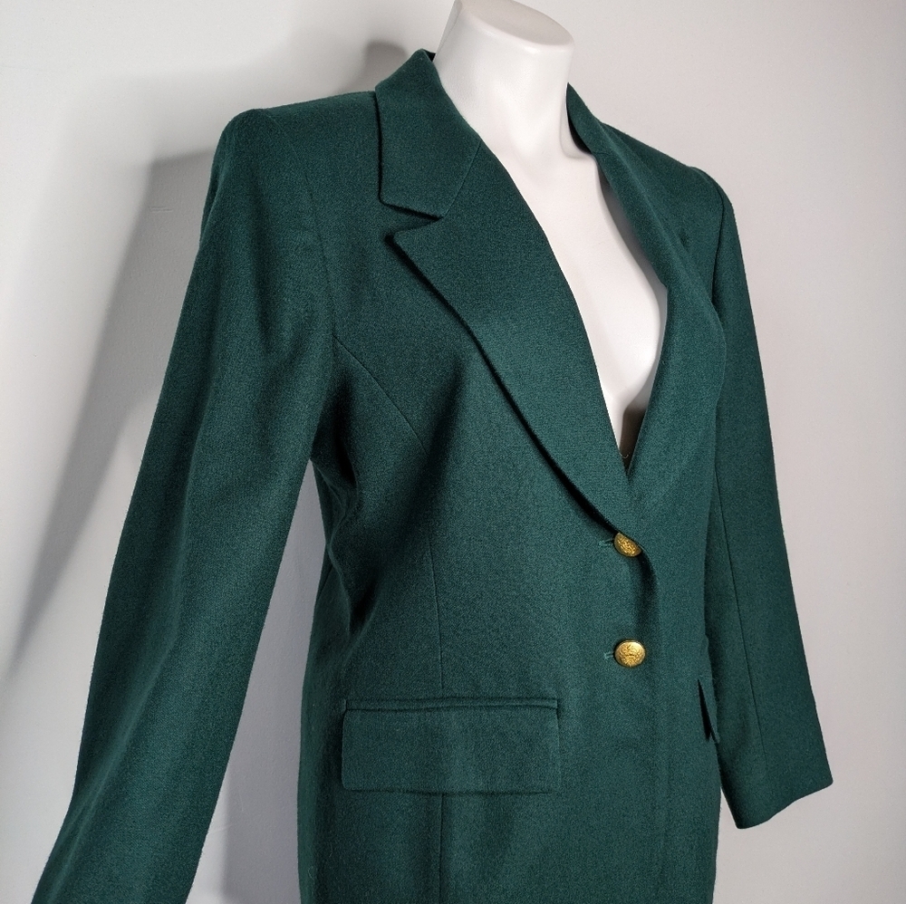Pendleton Green Wool Button Up Blazer Jacket 10p - image 5